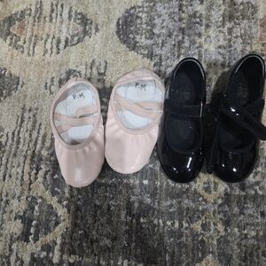 Kids Ballet Flats - Pink and Black
